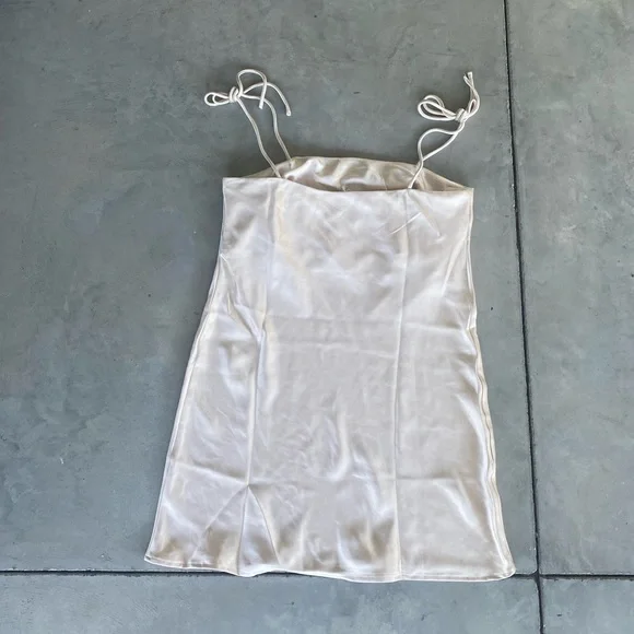 ❗️SOLD❗️Princess Polly Champagne Silky Slip Mini Dress - Picture 9 of 15